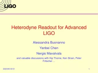 Heterodyne Readout for Advanced LIGO