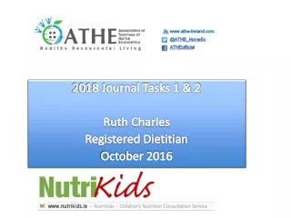 2018 Journal Tasks 1 &amp; 2 Ruth Charles Registered Dietitian October 2016