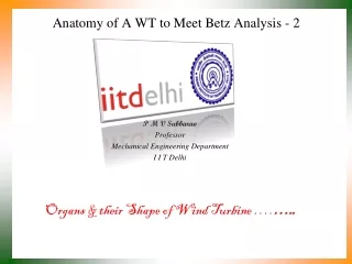 Anatomy of A WT to Meet  Betz Analysis - 2