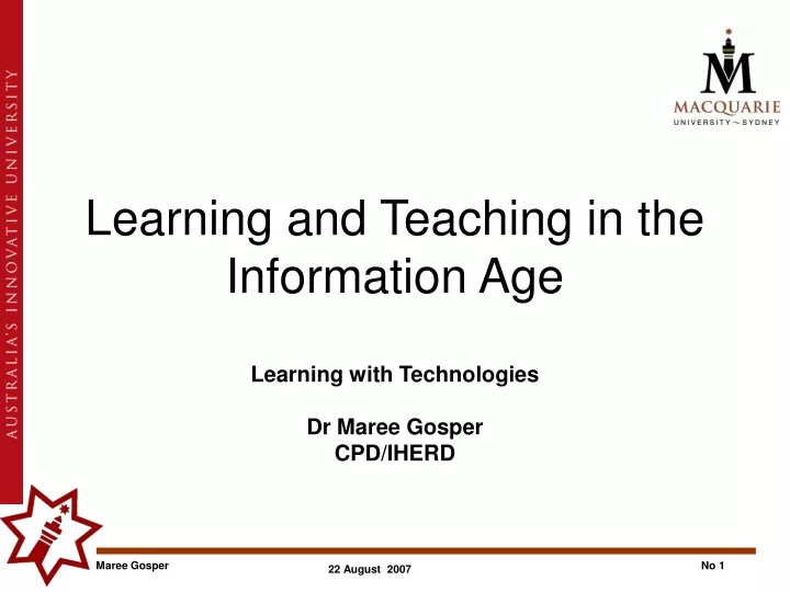 learning and teaching in the information age