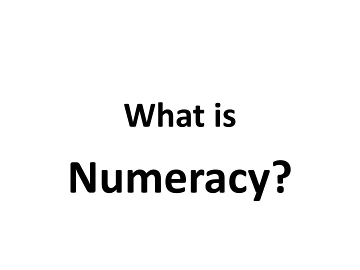 what is numeracy