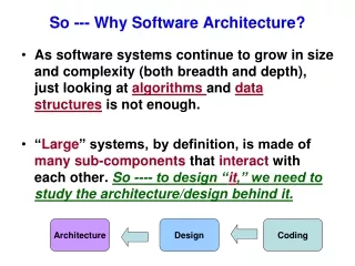 So --- Why Software Architecture?