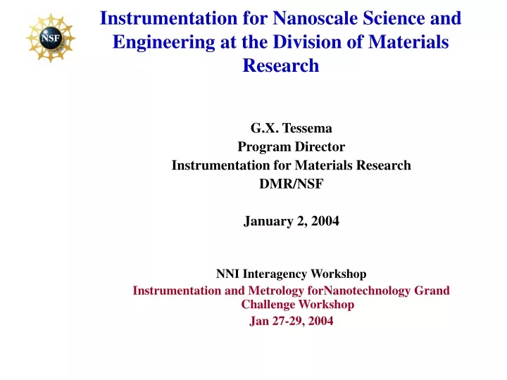 instrumentation for nanoscale science and engineering at the division of materials research