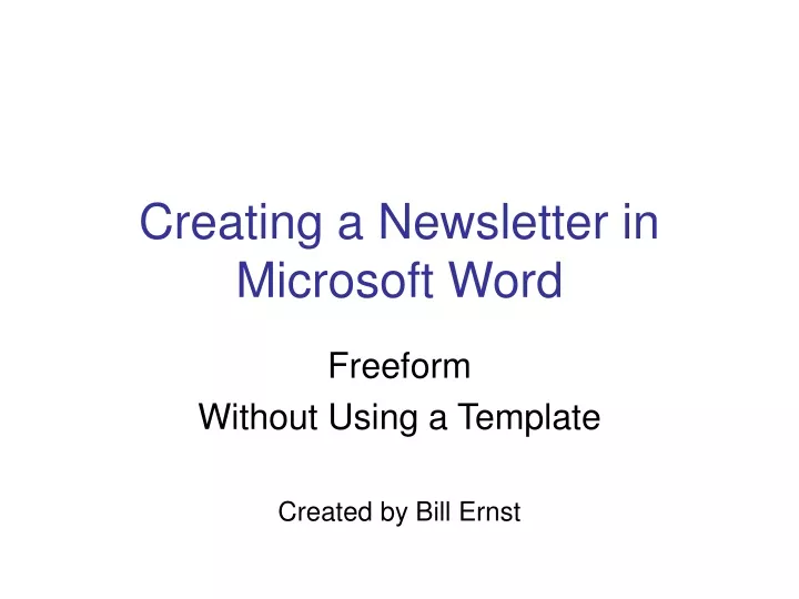 creating a newsletter in microsoft word