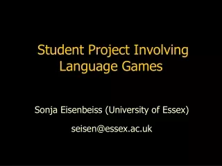 Student Project Involving Language Games
