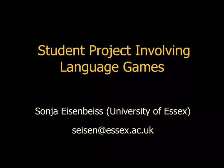 student project involving language games