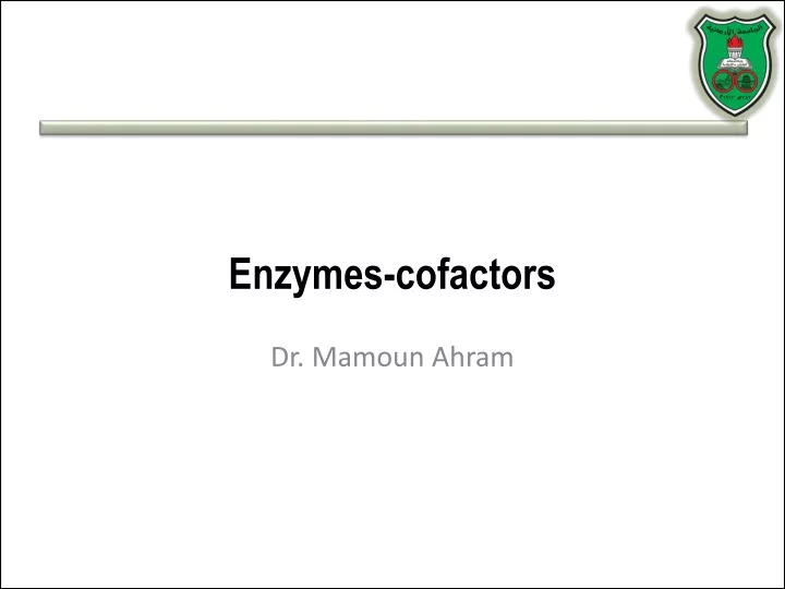 enzymes cofactors