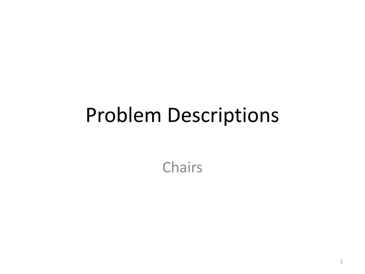 problem descriptions