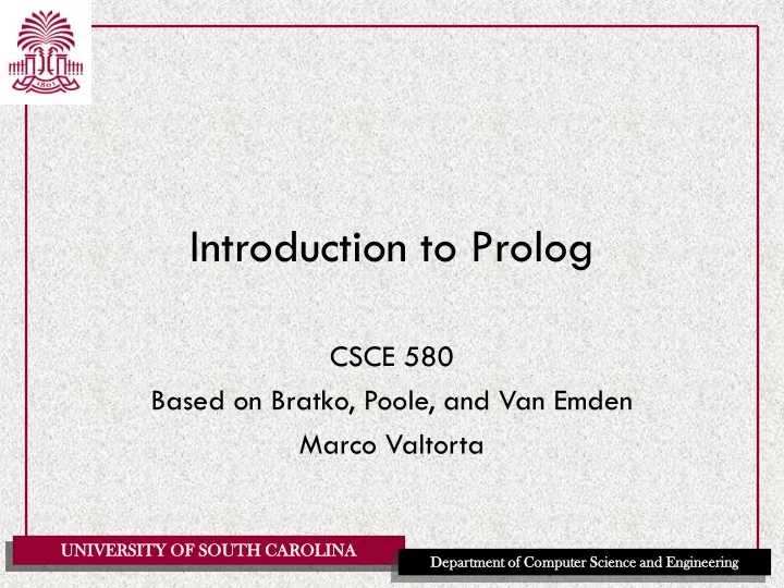 introduction to prolog
