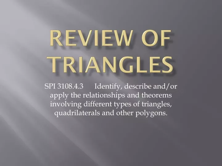 review of triangles