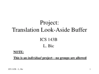 Project:  Translation Look-Aside Buffer