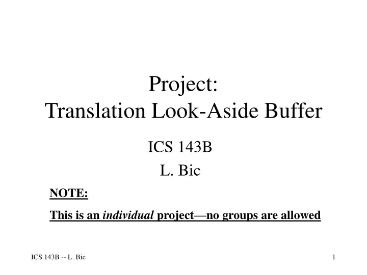 project translation look aside buffer