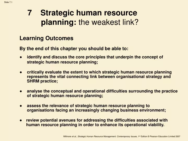 7 strategic human resource planning the weakest link