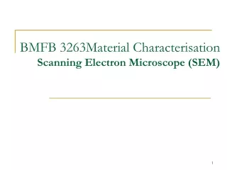 BMFB 3263Material Characterisation Scanning Electron Microscope (SEM)