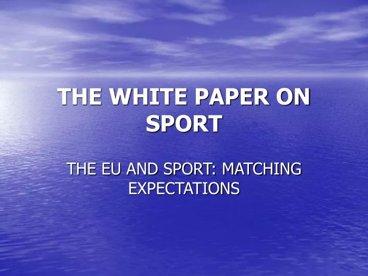 the white paper on sport