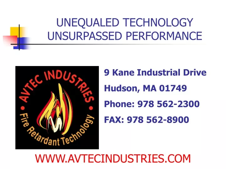 unequaled technology unsurpassed performance