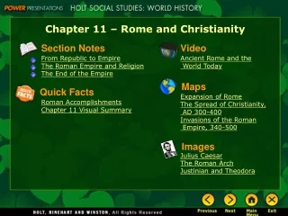 Chapter 11 – Rome and Christianity