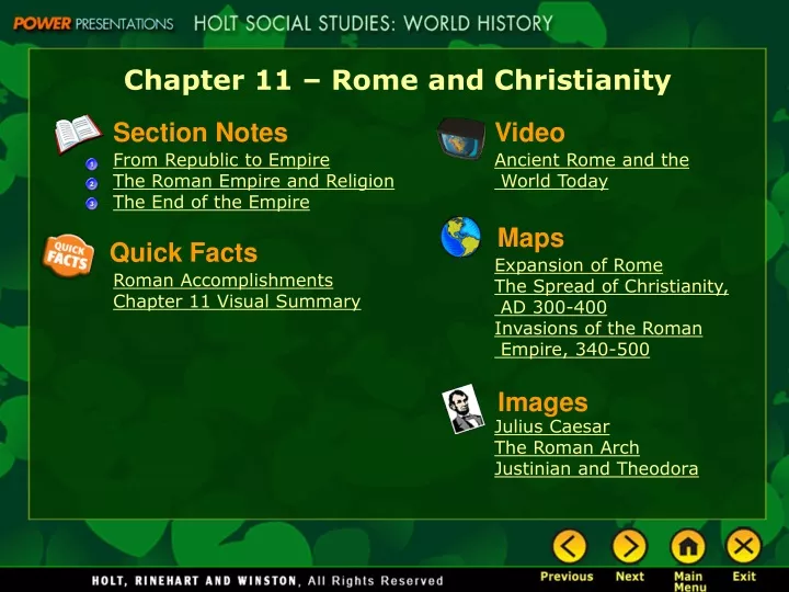 chapter 11 rome and christianity