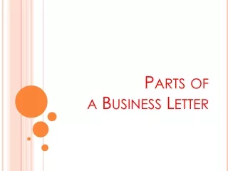 Parts of  a  Business Letter