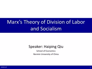 Marx’s Theory of Division of Labor and Socialism