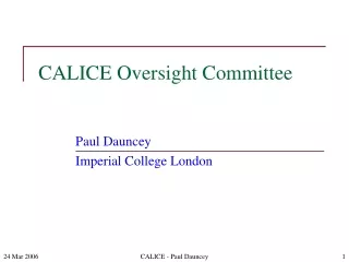 CALICE Oversight Committee