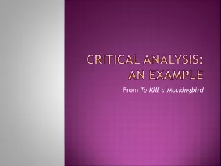 Critical Analysis: An Example