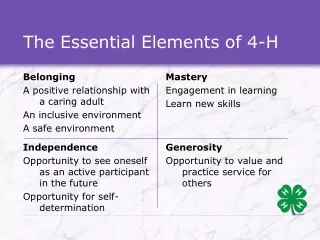 The Essential Elements of 4-H