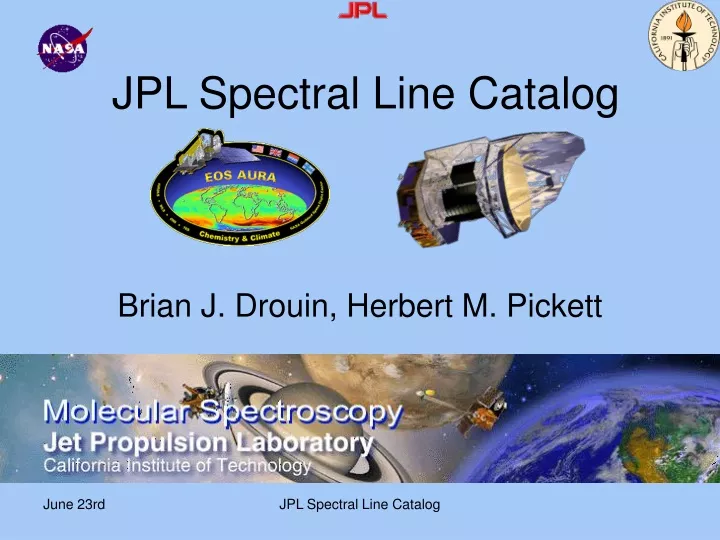 jpl spectral line catalog
