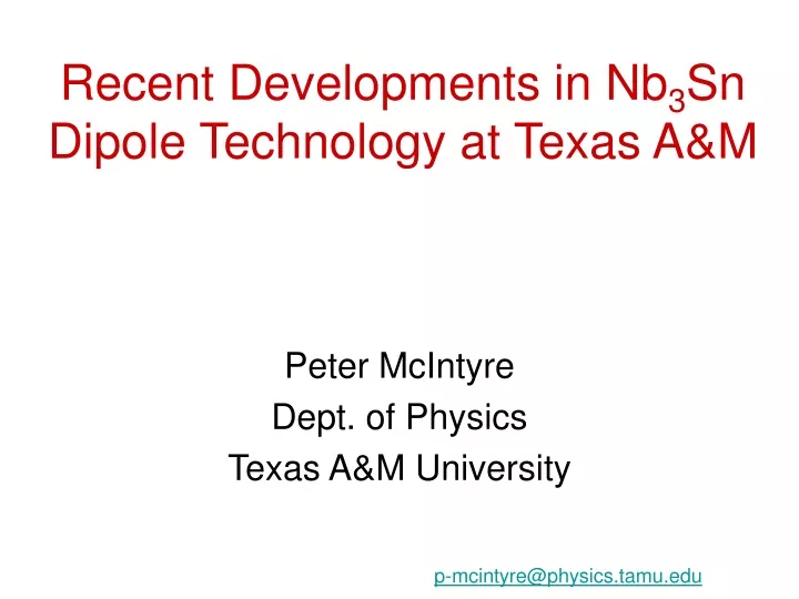 recent developments in nb 3 sn dipole technology at texas a m