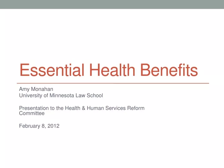 essential health benefits