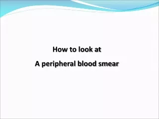How to look at  A peripheral blood smear