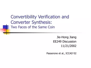 Convertibility Verification and Converter Synthesis:  Two Faces of the Same Coin
