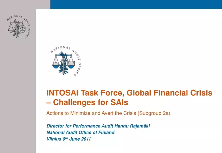 intosai task force global financial crisis