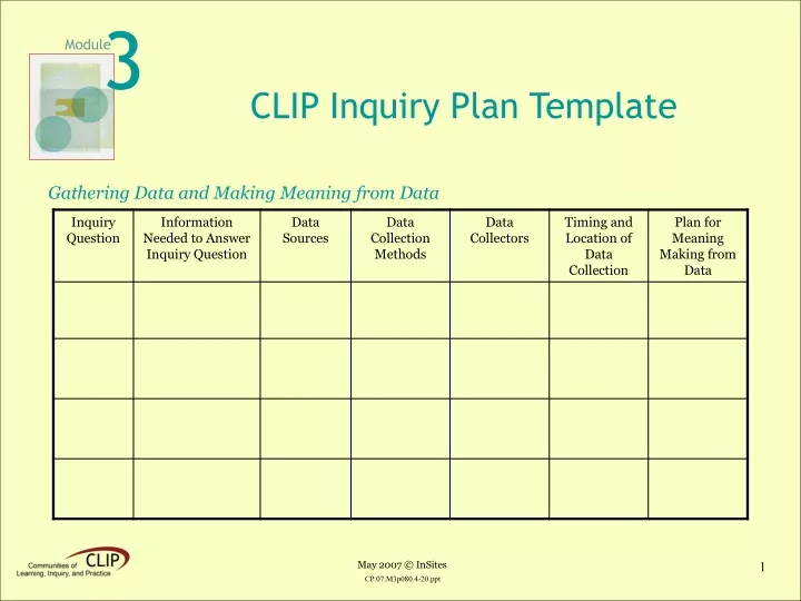 clip inquiry plan template