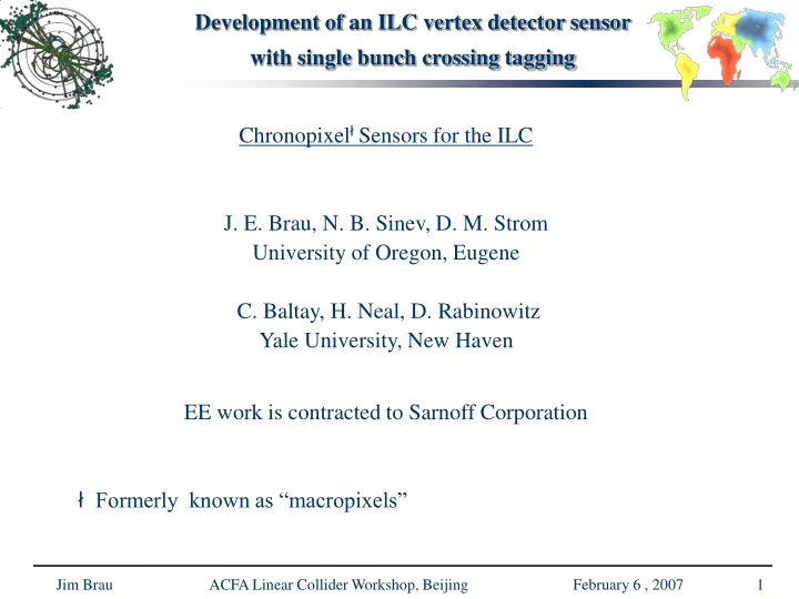 development of an ilc vertex detector sensor with single bunch crossing tagging