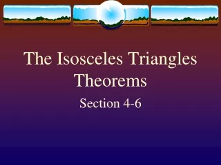 The Isosceles Triangles Theorems