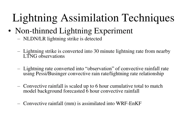 lightning assimilation techniques