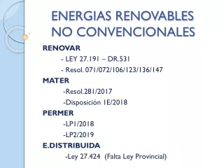 ENERGIAS RENOVABLES     NO CONVENCIONALES