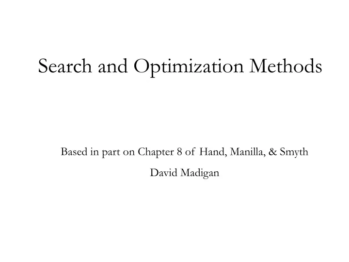 search and optimization methods