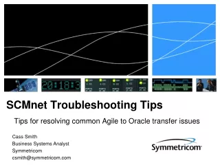 SCMnet Troubleshooting Tips