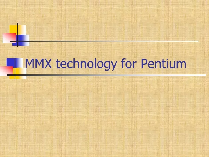mmx technology for pentium
