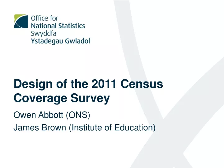 design of the 2011 census coverage survey