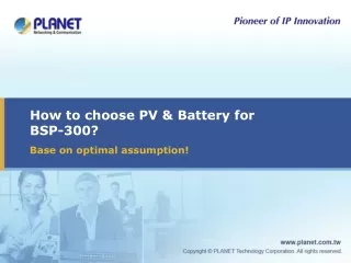 How to choose PV &amp; Battery for BSP-300?