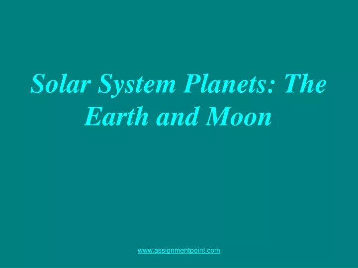 solar system planets the earth and moon