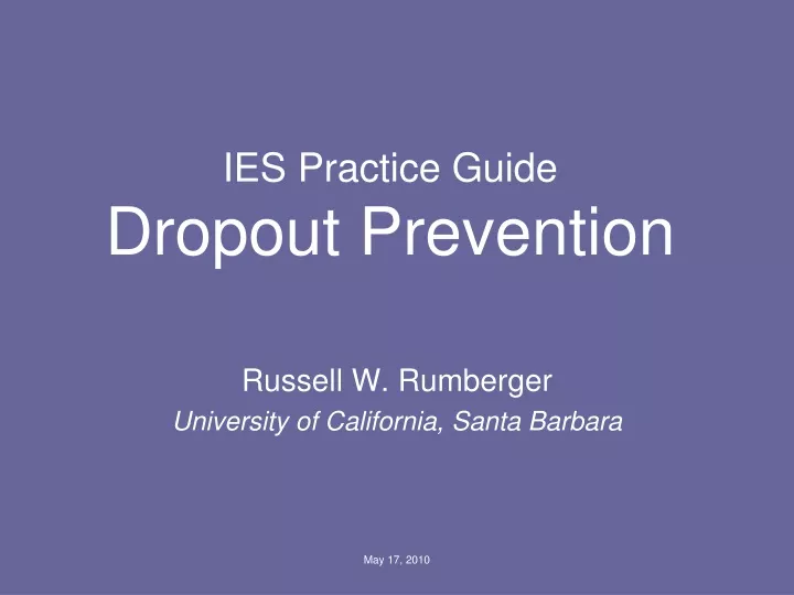 ies practice guide dropout prevention