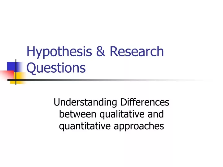 hypothesis research questions
