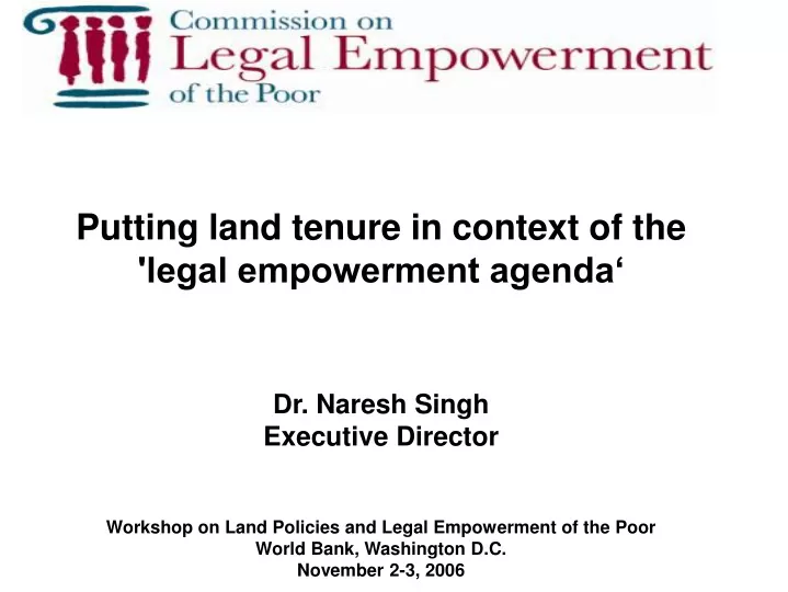 putting land tenure in context of the legal