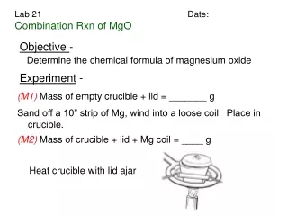 Determine the chemical formula of magnesium oxide