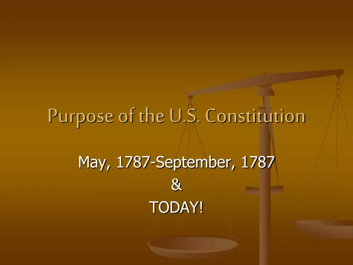 purpose of the u s constitution