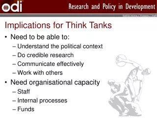 Implications for Think Tanks